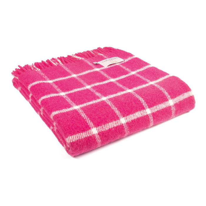 Tweedmill Lifestyle Chequered Throw - Pink
