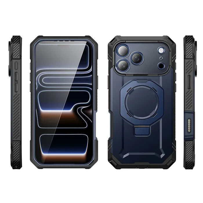 UB GRIP PRO Series iPhone 17 Pro MagSafe Phone Case with HD Tempered Glass - Azure