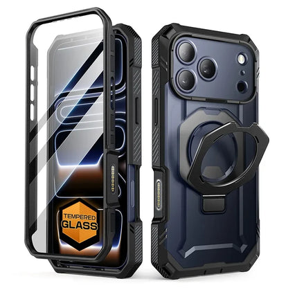 UB GRIP PRO Series iPhone 17 Pro MagSafe Phone Case with HD Tempered Glass - Black