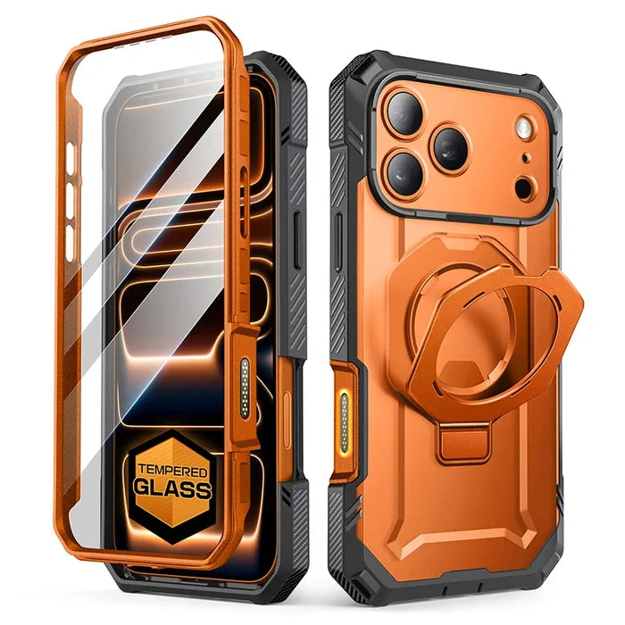 UB GRIP PRO Series iPhone 17 Pro MagSafe Phone Case with HD Tempered Glass - Coral
