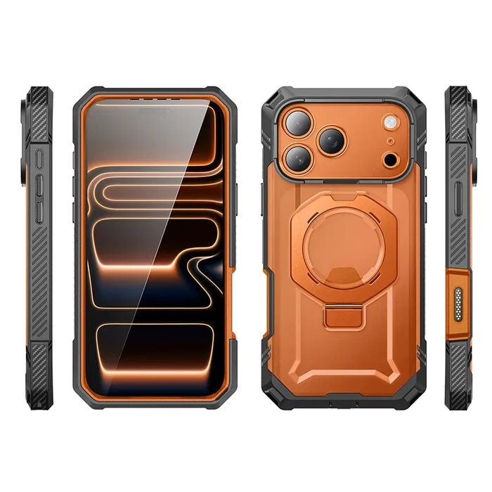 UB GRIP PRO Series iPhone 17 Pro MagSafe Phone Case with HD Tempered Glass - Coral