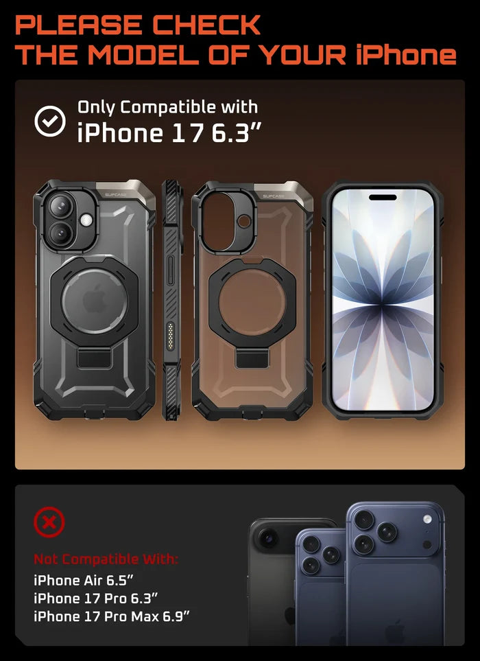 UB GRIP Series iPhone 17 MagSafe Camera Control Button Phone Case - Black