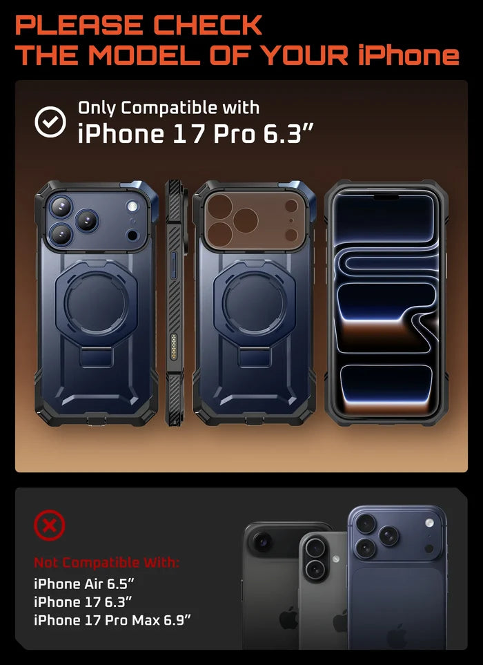UB GRIP Series iPhone 17 Pro MagSafe Camera Control Button Phone Case - Azure