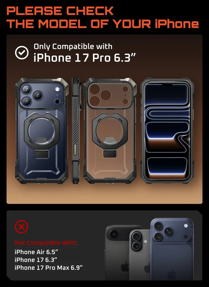 UB GRIP Series iPhone 17 Pro MagSafe Camera Control Button Phone Case - Black
