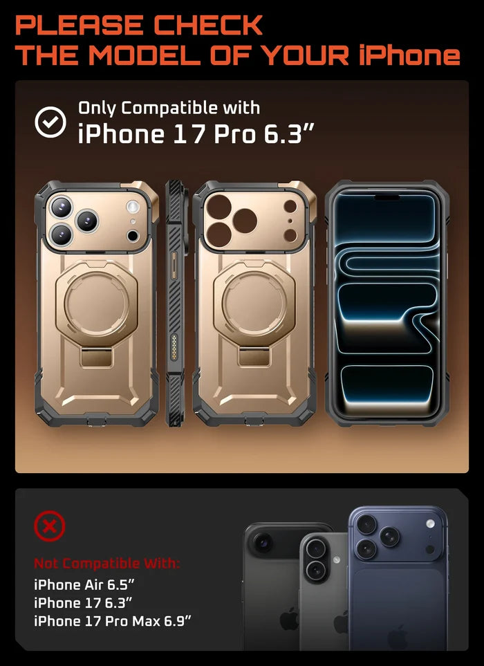 UB GRIP Series iPhone 17 Pro MagSafe Camera Control Button Phone Case - Desert