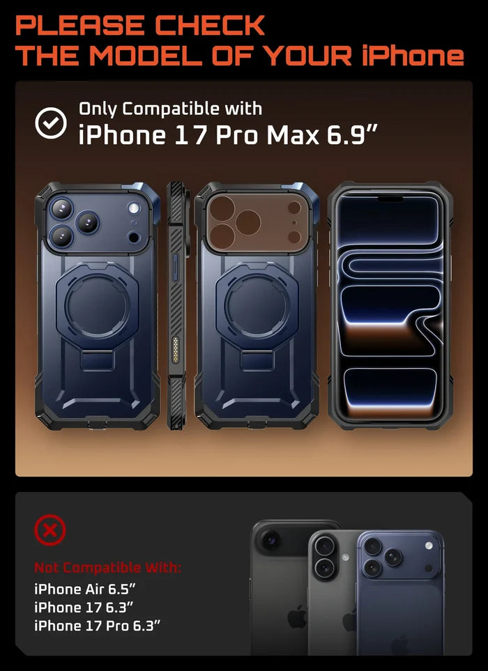UB GRIP Series iPhone 17 Pro Max MagSafe Camera Control Button Phone Case - Azure