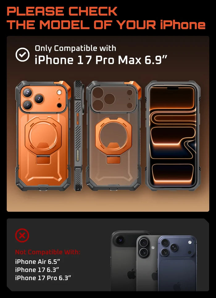 UB GRIP Series iPhone 17 Pro Max MagSafe Camera Control Button Phone Case - Coral
