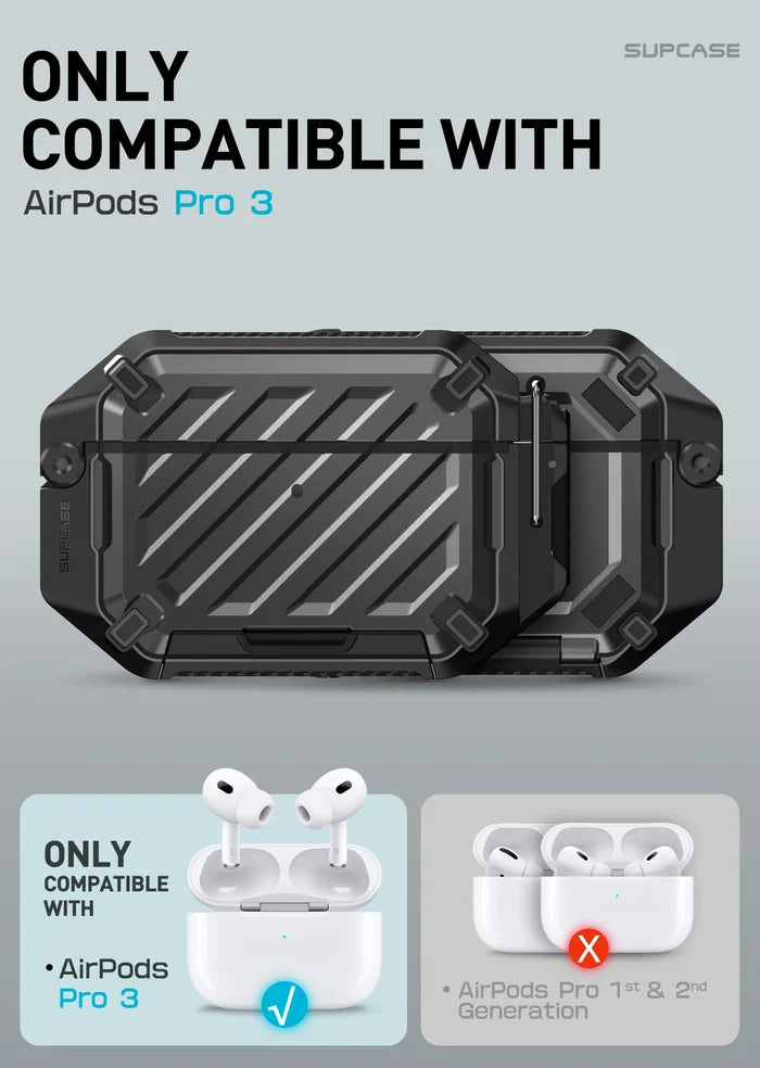 UB PRO Series Apple AirPods Pro 3 (2025) Unicorn Beetle Pro Rugged Case-Black