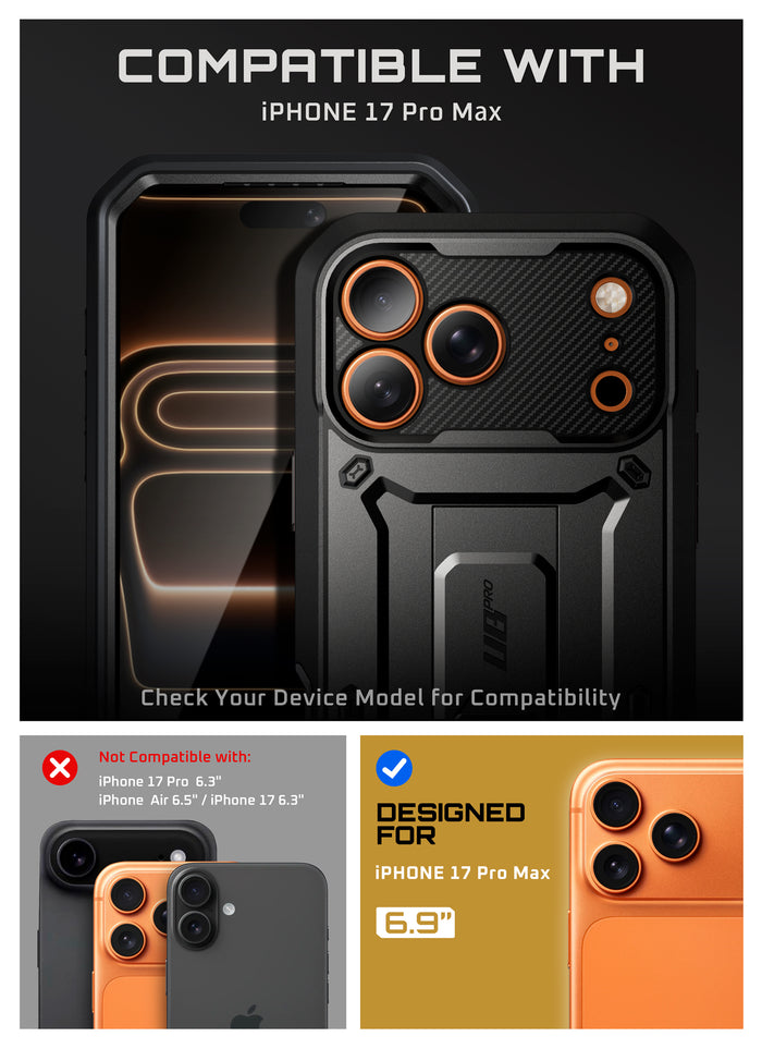 UB PRO Series iPhone 17 Pro Max Camera Control Button Phone Case - Black