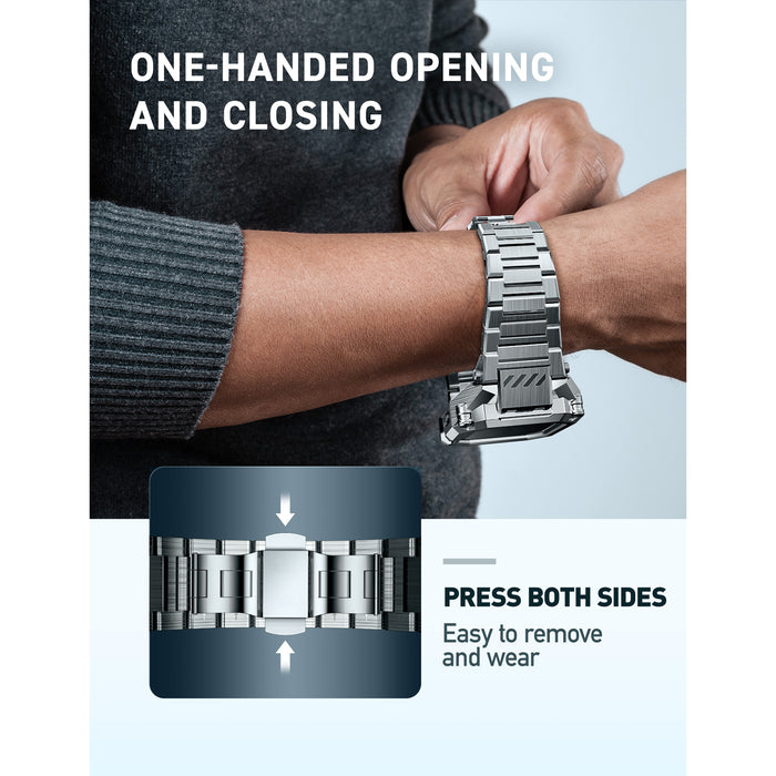 UB Steel Stainless Steel Apple Watchband - Silver