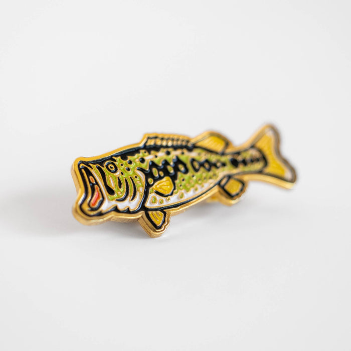 Union Made Largemouth Bass Enamel Pin - Metallic Gold