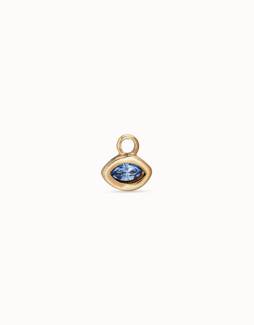 UNOde50 Blue Crystal Eye Earring Charm - Gold