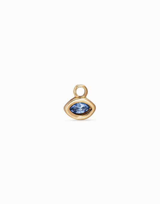 UNOde50 Blue Crystal Eye Earring Charm - Gold