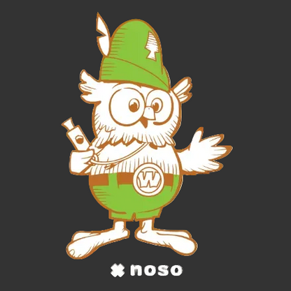 Wisdom Woodsy Owl with vape pen over “noso,” highlighting NoSo Patches Wisdom Woodsy Owl x NoSo Repair Patch.