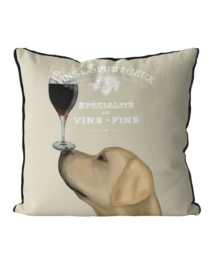 Yellow Lab Wine Lover Pillow