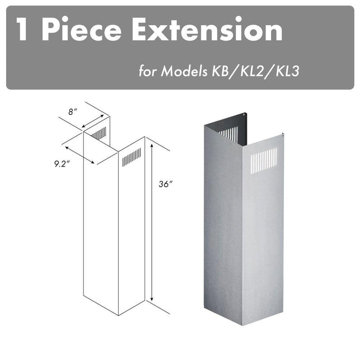 ZLINE 1-36 in. Chimney Extension for 9 ft. to 10 ft. Ceilings (1PCEXT-KB/KL2/KL3) main image.