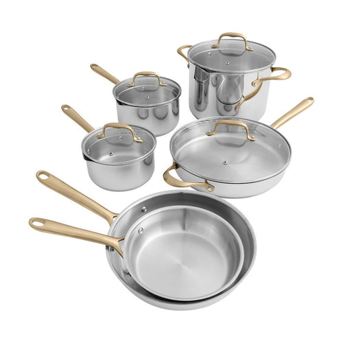 ZLINE 10-Piece Stainless Steel Non-Toxic Cookware Set (CWSETL-ST-10) main image.