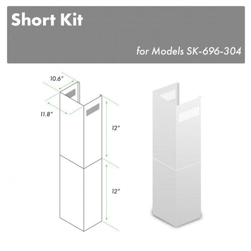 ZLINE 2-12 in. Short Chimney Pieces for 7 ft. to 8 ft. Ceilings (SK-696-304) main image.