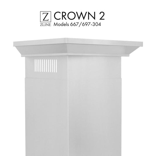 ZLINE Crown Molding Profile 2 for Wall Mount Range Hood (CM2-667/697-304) main image.