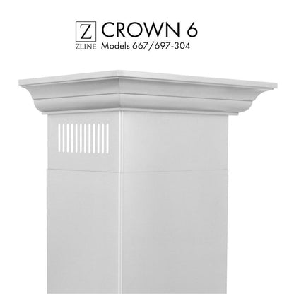ZLINE Crown Molding Profile 6 for Wall Mount Range Hood (CM6-667/697-304) main image.