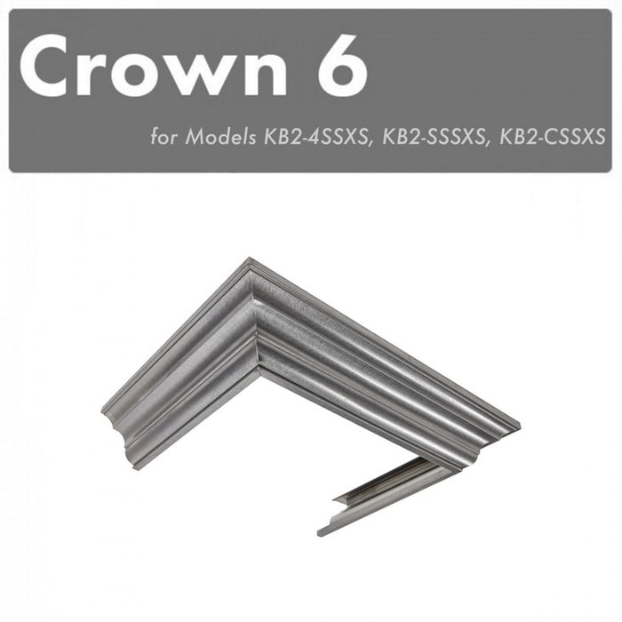 ZLINE Satin Stainless Steel Crown Molding Profile 6 for Wall Mount Range Hoods (CM6-KB-S304) main image.