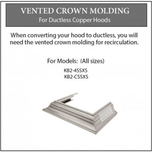 ZLINE Vented Crown Molding Profile 6 for Wall Mount Range Hood in Stainless Steel (CM6V-KB-S304) main image.